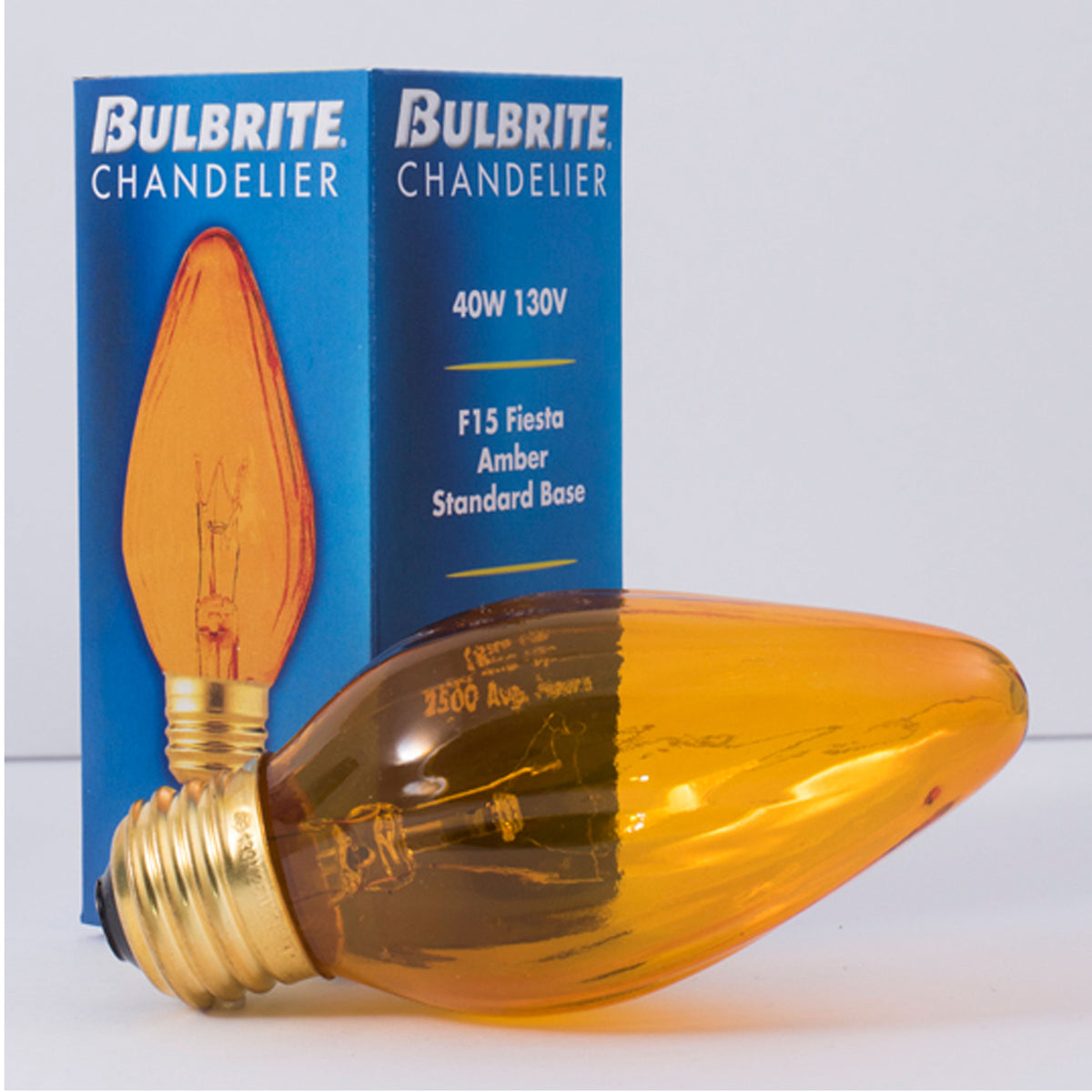 Bulbrite F15 Incandescent Light Bulb, 40W, E26 Base, Amber Finish, Dimmable, 25-Pack