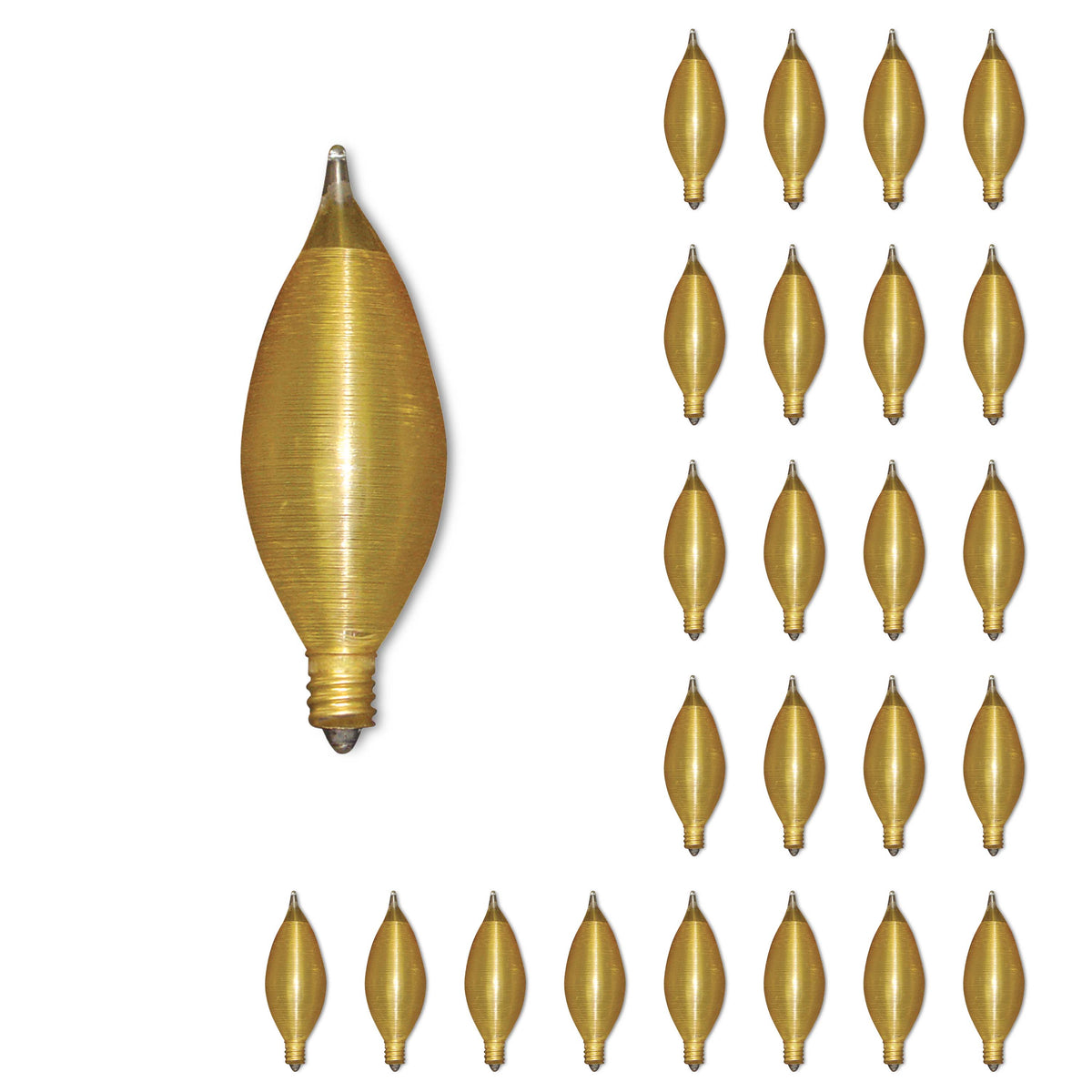 Bulbrite Spunlite Pack of (25) Dimmable 25 Watt C11 Specialty Incandescent Light Bulbs with Amber Finish and Candelabra (E12) Screw Base
