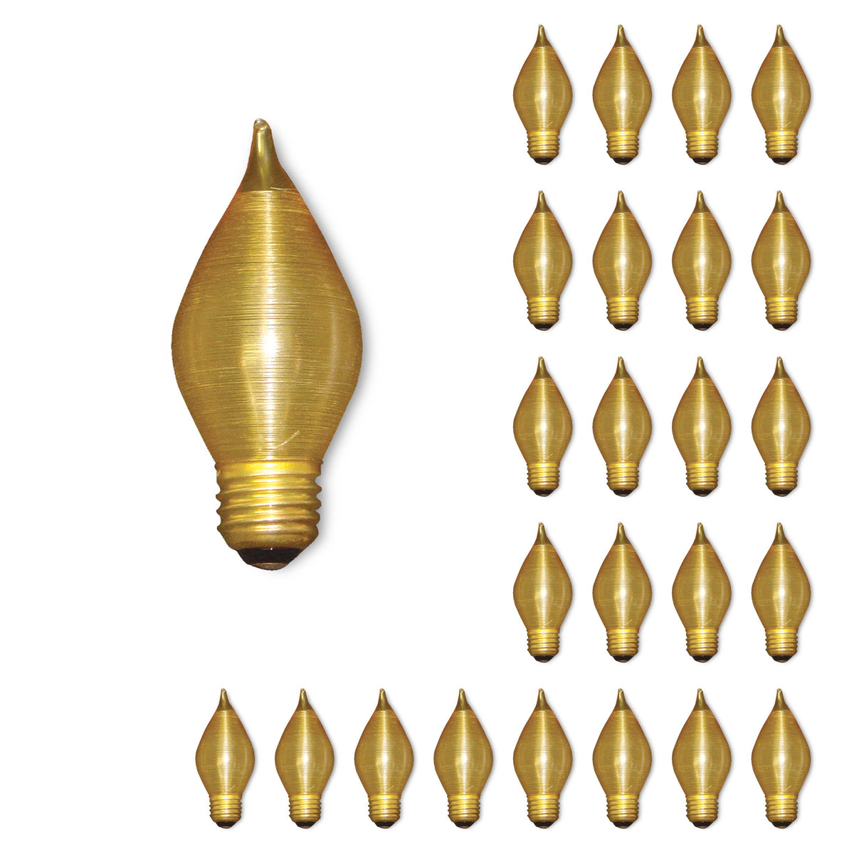 Bulbrite Spunlite® Pack of (25) 40 Watt Dimmable C15 Light Bulbs with Amber Finish and Medium (E26) Base