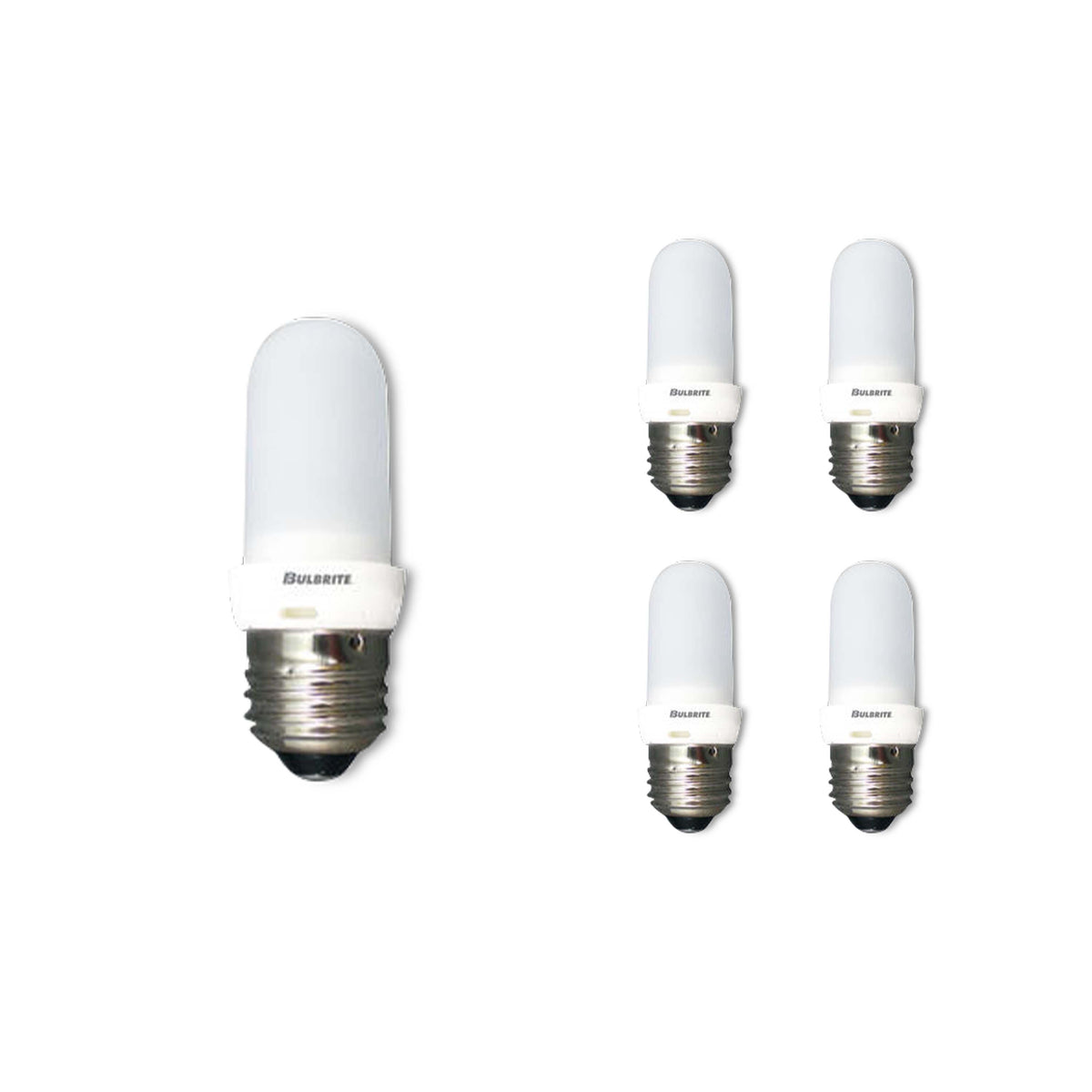 5 Pack of Bulbrite Incandescent 100 Watt G40 Light Bulbs with a White Finish and Medium Screw (E26) Base, 2900K (Soft White Light)
