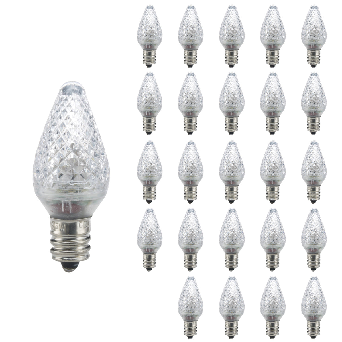 0.6W LED C7 CLEAR E12 120V-25PK