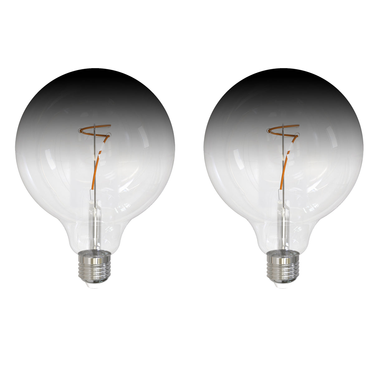 Bulbrite LED Filament Pack of (2) 4.5 Watt Dimmable G40 Light Bulb with Clear/Smoke Glass Finish and Medium (E26) Base - 3000K (Soft White Light), 200 Lumens