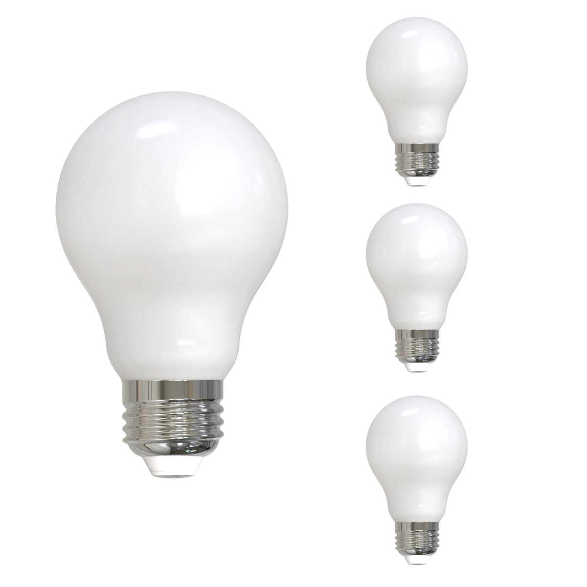 Bulbrite LED Filament Pack of (4) 7 Watt Dimmable A19 Light Bulb with Milky Glass Finish and Medium (E26) Base - 4000K (Cool White Light), 800 Lumens