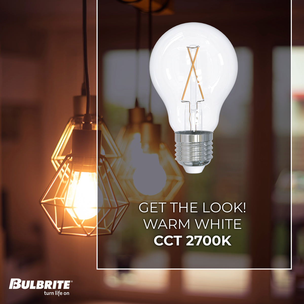 Bulbrite 6-Pack 2.5 – Watt A19 E26 Medium Base LED Bulb with Vintage Spiral Filaments, Clear, 2700K, 100 Lumens