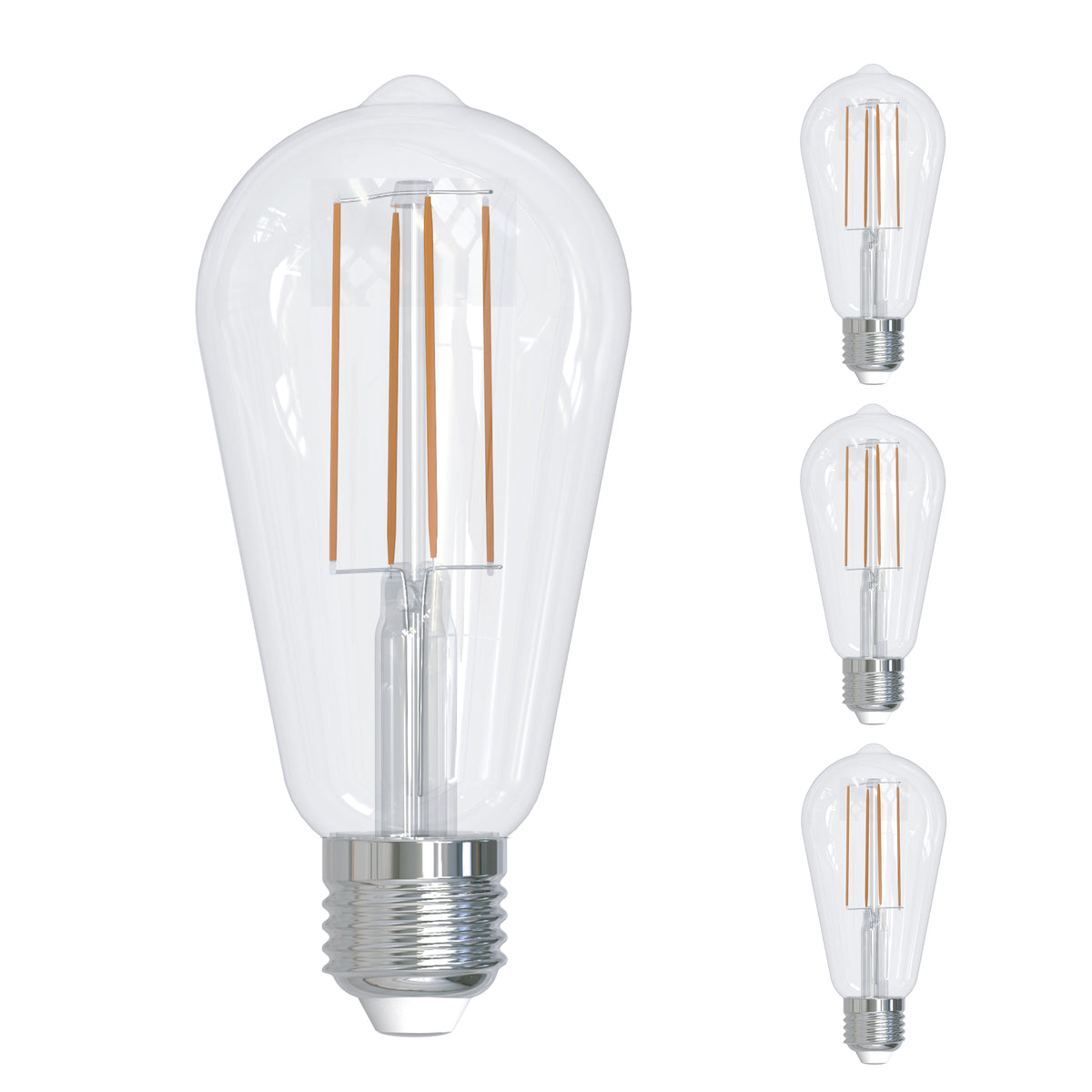 Bulbrite Pack of (4) 4.5 Watt Dimmable Clear Filament ST18 Medium (E26) LED Light Bulb - 450 Lumens, 2700K