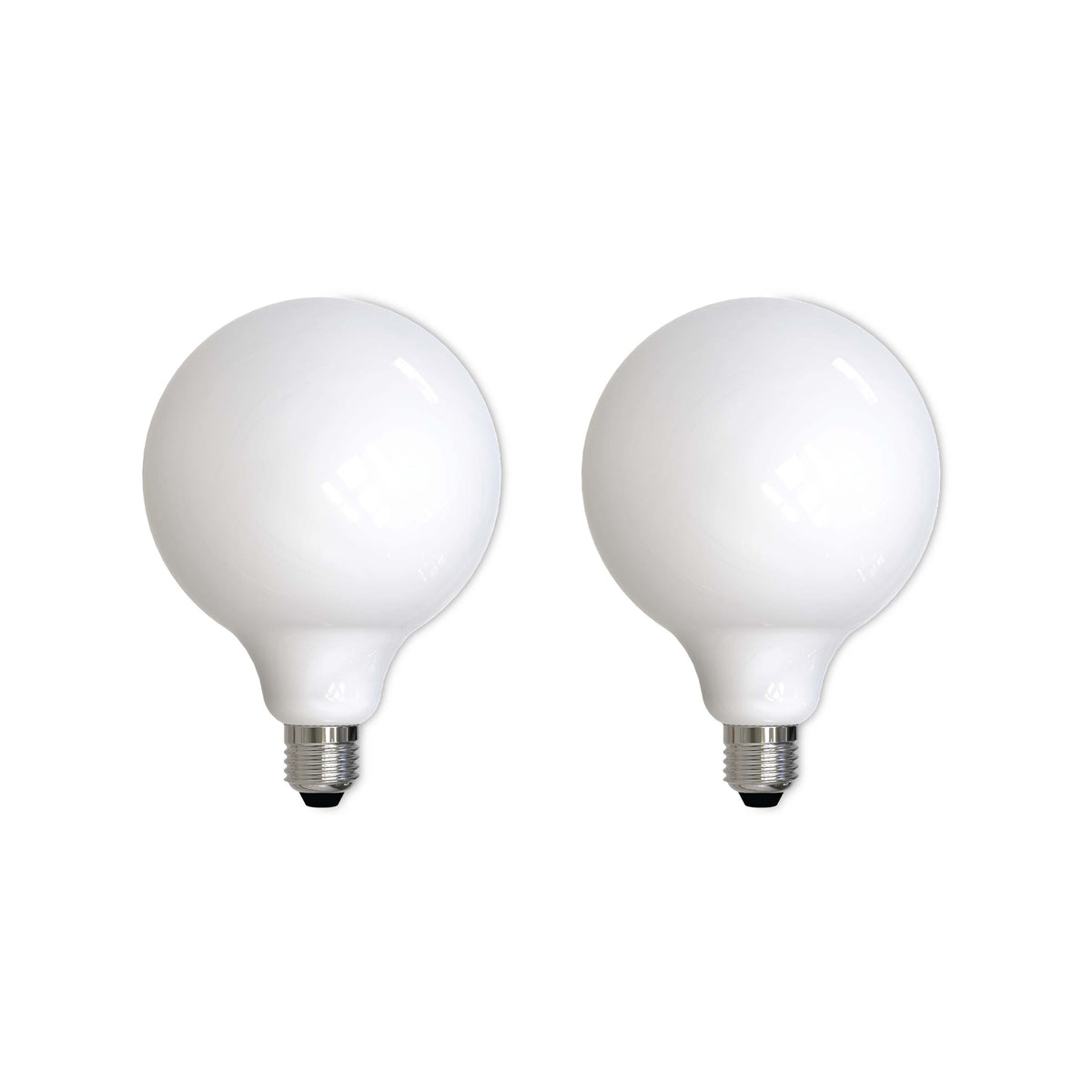 Bulbrite LED Filament Pack of (2) 8.5 Watt Dimmable G40 Light Bulbs with a Milky Finish and Medium (E26) Base - 3000K (Soft White Light), 800 Lumens