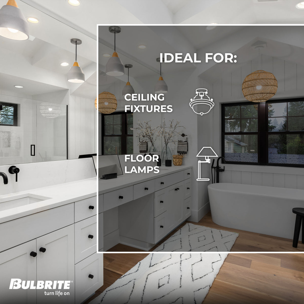 Bulbrite 11W Dimmable Frost A19 LED Light Bulbs with E26 Medium Base, 3000K Soft White Light, 1100 Lumens, 4-Pack
