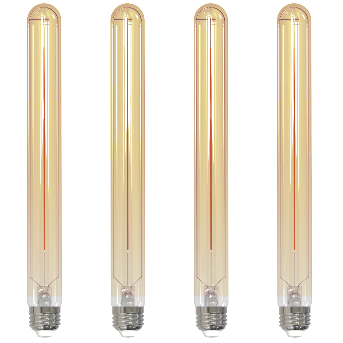 Bulbrite LED Filament Pack of (4) 5 Watt Dimmable 11 Inch T9 Light Bulb with Antique Glass Finish and Medium (E26) Base - 2100K (Amber Light), 300 Lumens