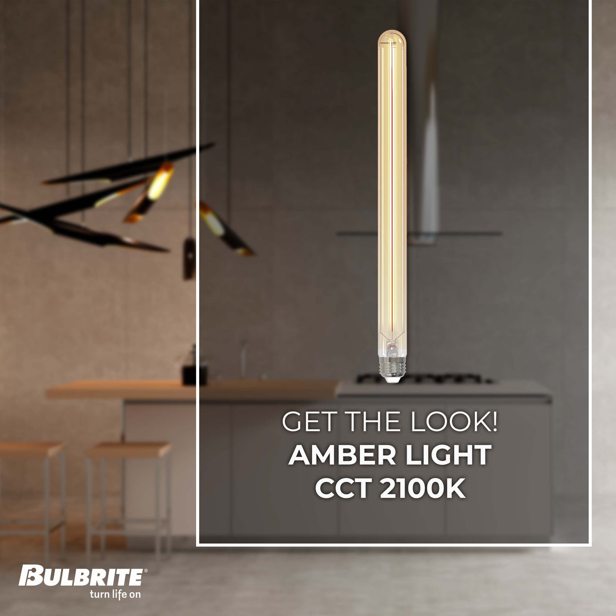 Bulbrite LED 5W Dimmable T9 15" Light Bulb with a Antique Finish and a Medium Screw E26 – 2100K Amber Light 400 lumens, 3-Pack