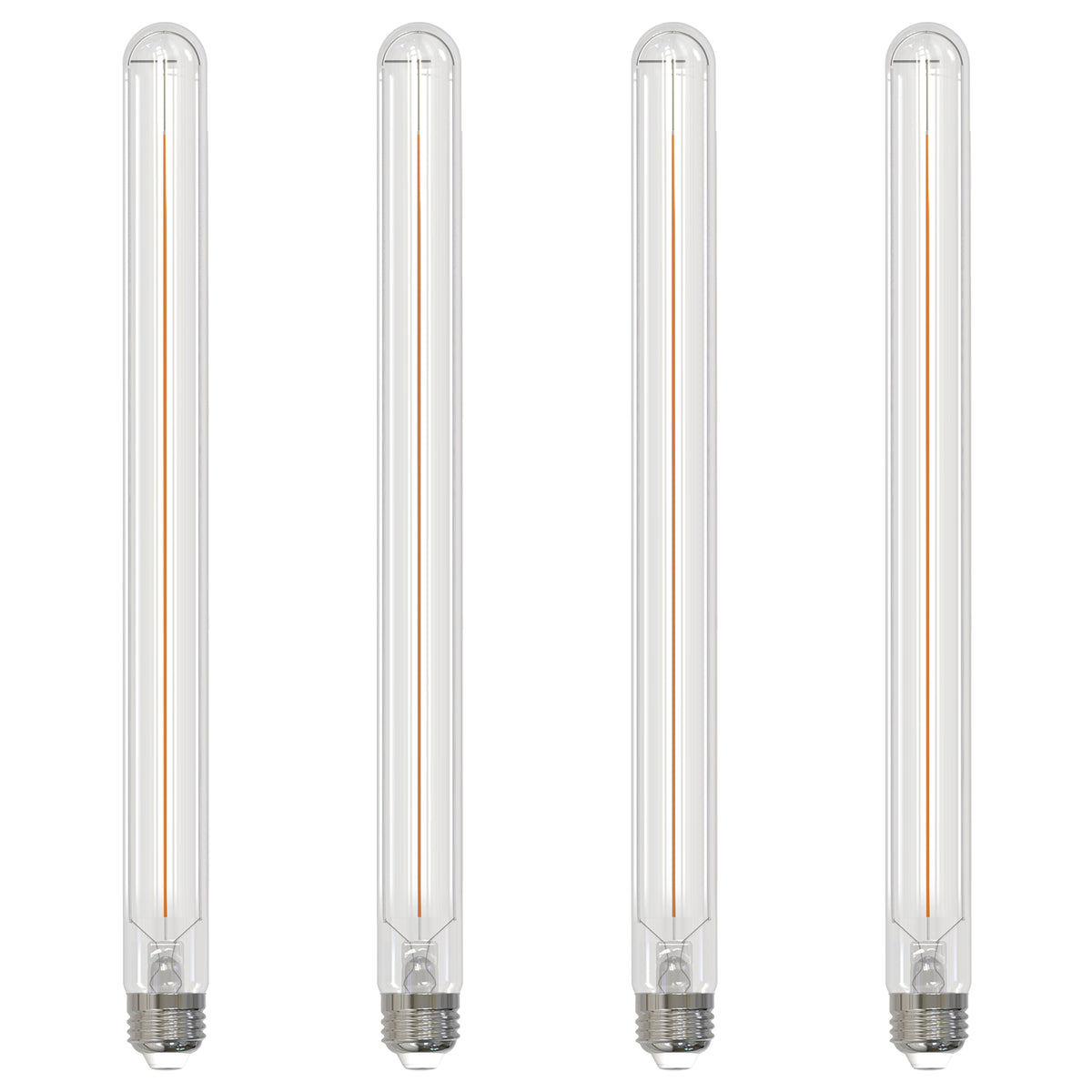 Bulbrite LED Filament Pack of (4) 5 Watt Dimmable 15 Inch T9 Light Bulb with Clear Glass Finish and Medium (E26) Base - 3000K (Soft White Light), 400 Lumens