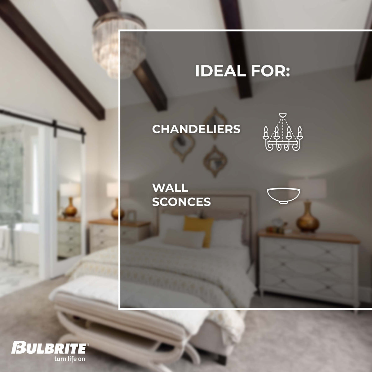 Bulbrite LED 4.5W Dimmable T8 Light Bulb with a Clear Finish and a Candelabra Screw E12 – 2700K Warm White Light 450 lumens, 3-Pack