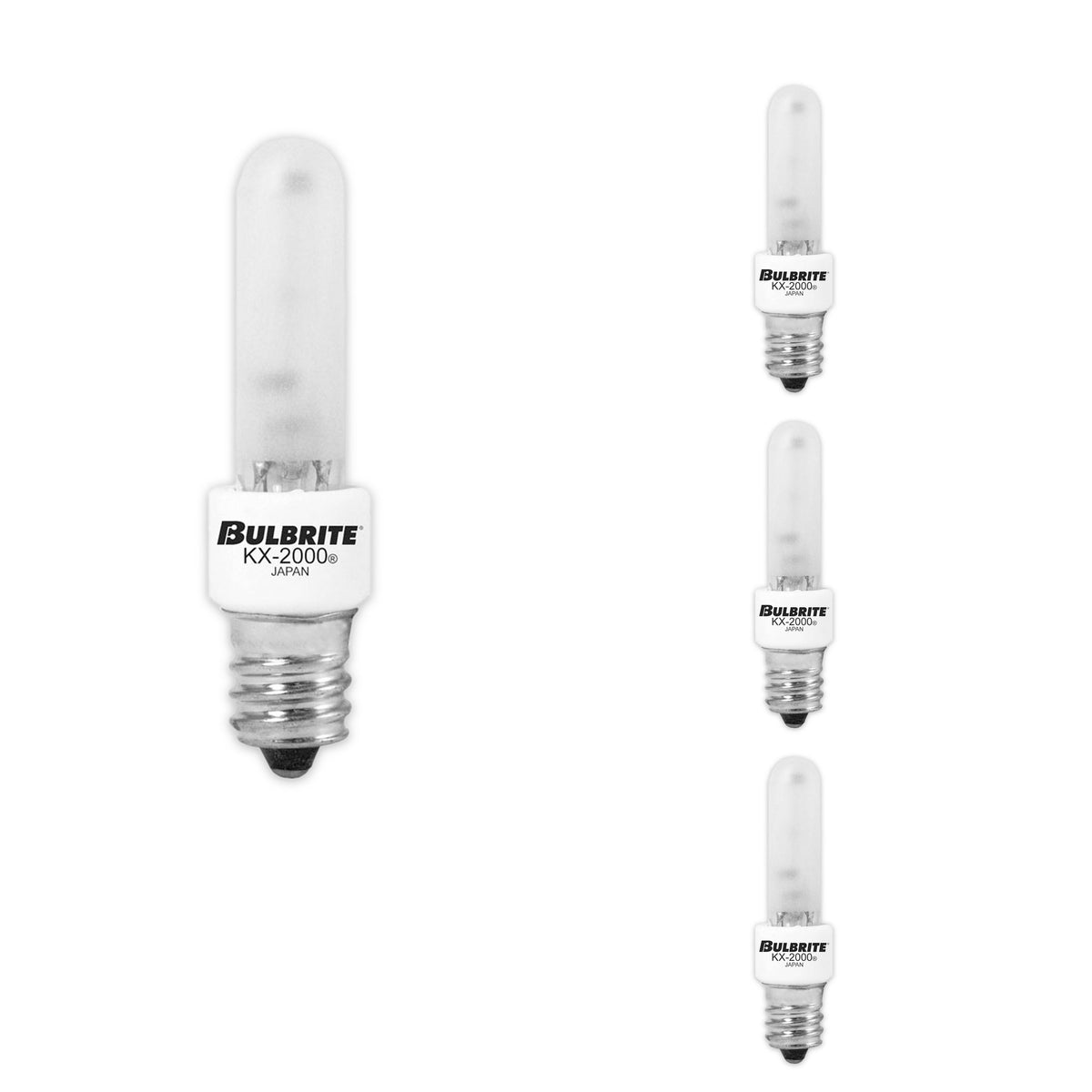 Bulbrite Pack of (4) 40 Watt Dimmable T3 Krypton/Xenon Light Bulbs with Frost Glass Finish and Candelabra (E12) Base, 560 Lumens
