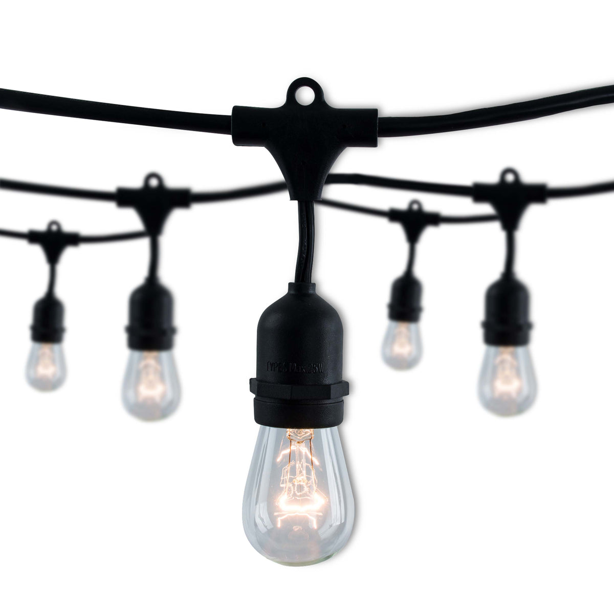 Bulbrite 14-foot String Light Kit with with Clear Vintage Style S14 Incandescent Light Bulbs, 2-pk