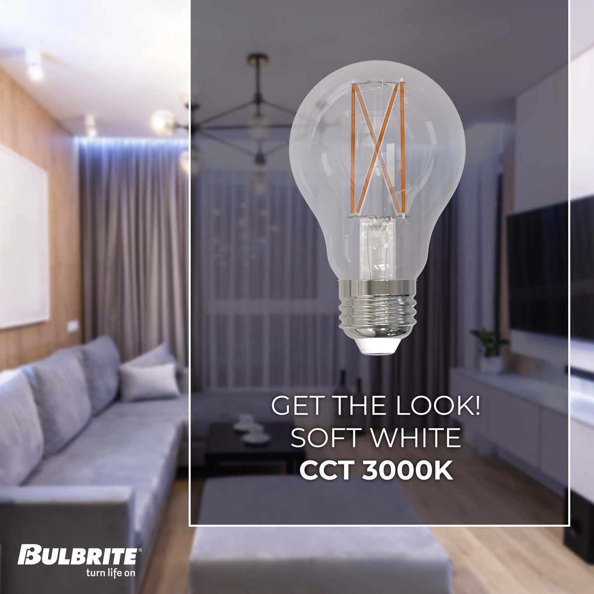 Bulbrite LED 9W Dimmable A19 Light Bulb with a Clear Finish and a Medium Screw E26 – 3000K Soft White Light 1100 lumens, 4-Pack