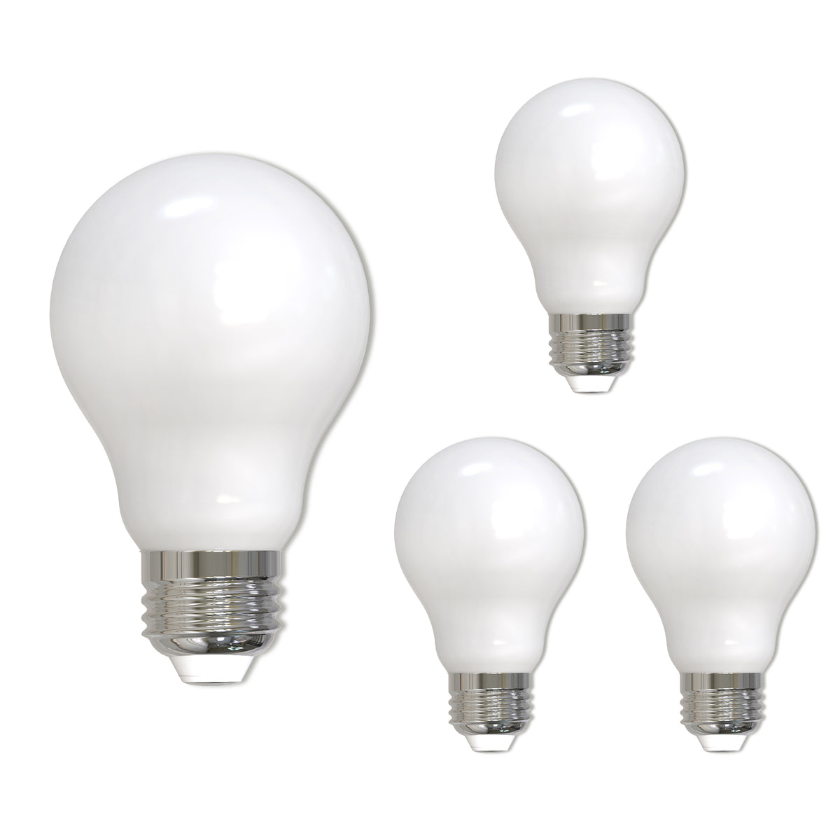 Bulbrite LED Filament Pack of (4) 9 Watt Dimmable A19 Light Bulb with Milky Glass Finish and Medium (E26) Base - 2700K (Warm White Light), 1100 Lumens