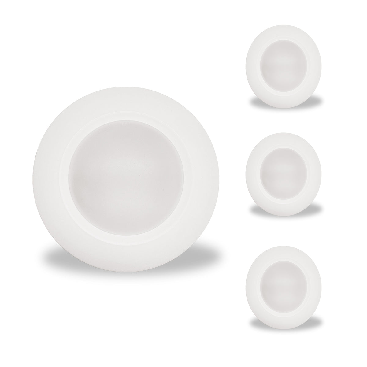 4 Pack of 14-Watt LED 7" Disc, 3000K, 1100 Lumens, White Finish