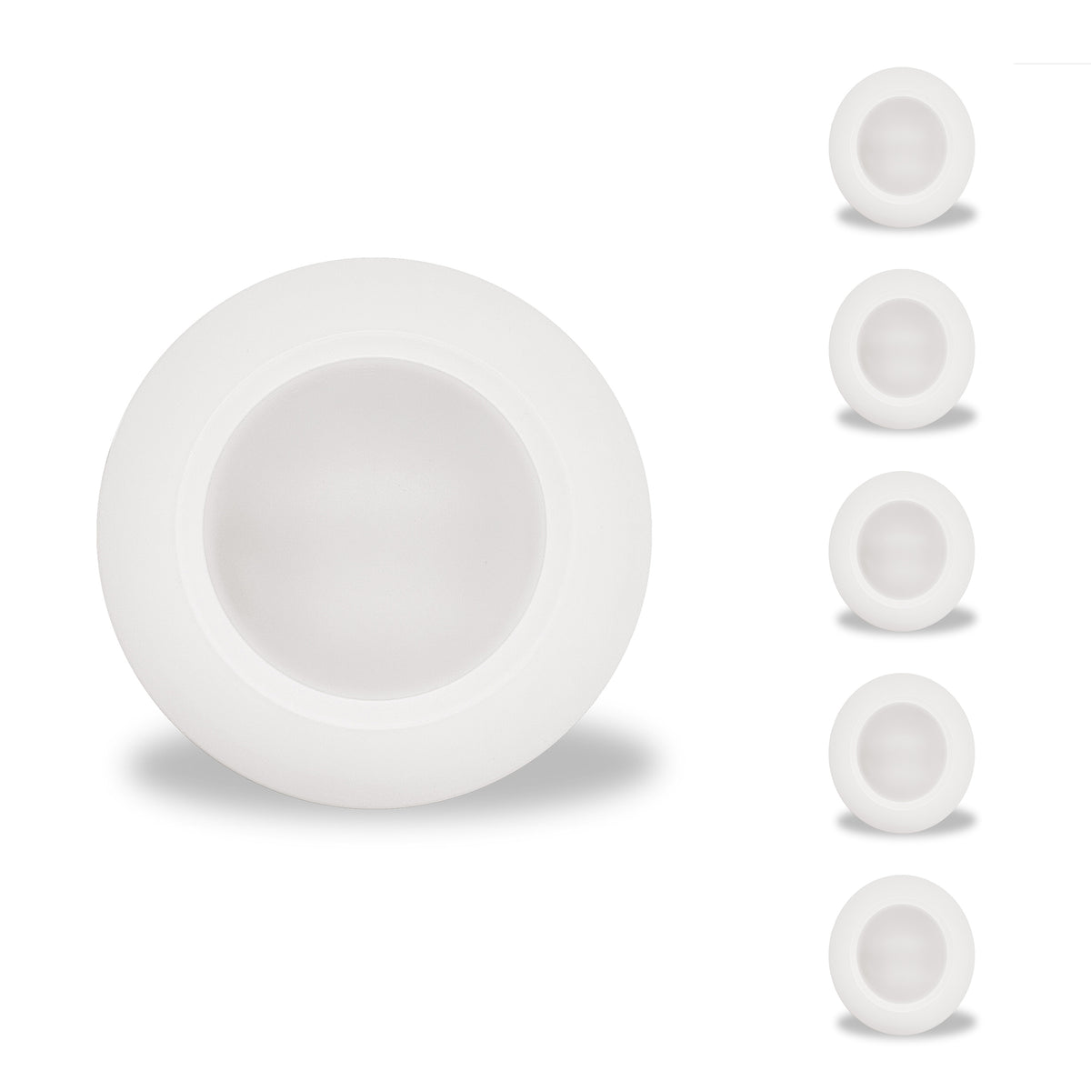6 Pack of 14-Watt LED 7" Disc, 3000K, 1100 Lumens, White Finish