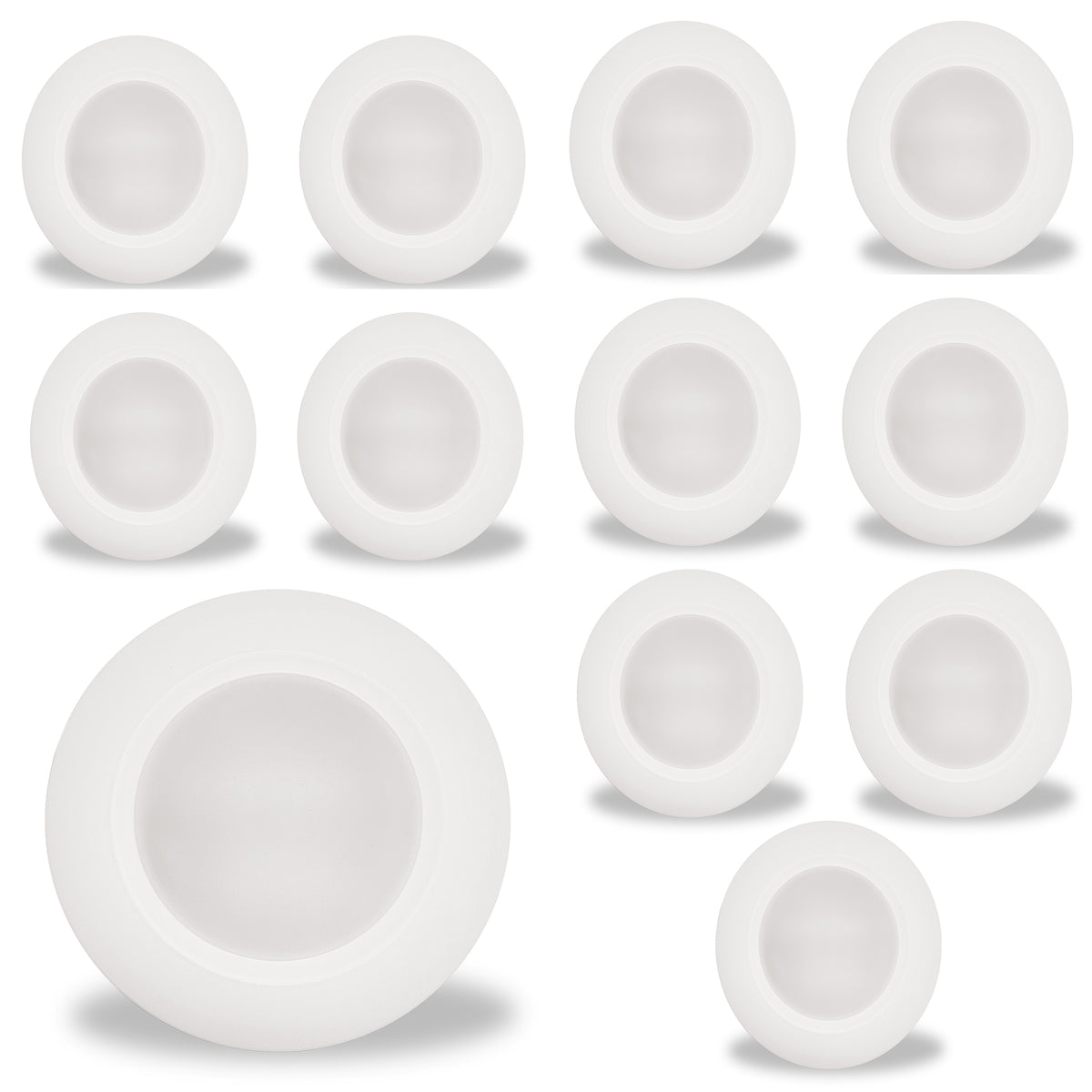 12 Pack of 14-Watt LED 7" Disc, 3000K, 1100 Lumens, White Finish