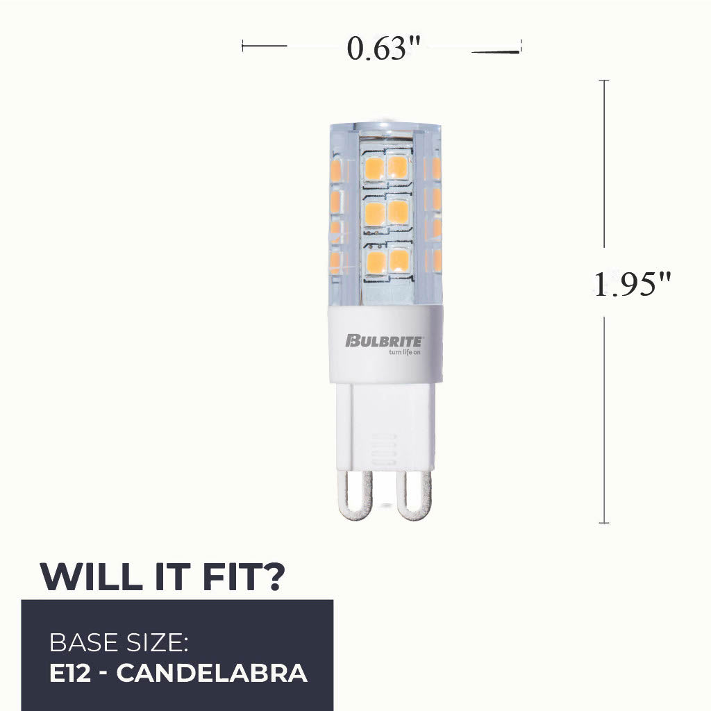 Bulbrite LED 3.5W Dimmable T5 Light Bulb with a Frost Finish and a Bi – Pin G9 – 2700K Warm White Light 330 lumens, 3-Pack