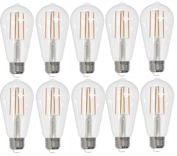 Bulbrite LED 7.6W Watt Dimmable ST18 Light Bulb with a Clear Finish and a Medium Screw E26 - 3000K (Soft White Light) 800 lumens