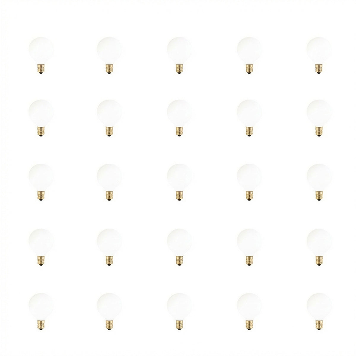 25 Pack of Bulbrite Incandescent 10 Watt G12 Light Bulb with a White Finish and Candelabra Screw (E12) Base, 2700K (Warm White Light)