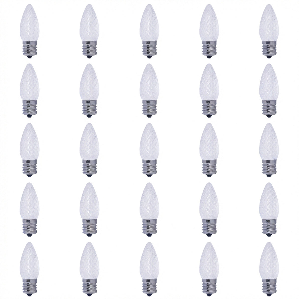 25 Pack of LED Filaments 0.6 Watt C9 Light Bulb with a Clear Finish and a Intermediate E17 Base - 2700K (Warm White Light)