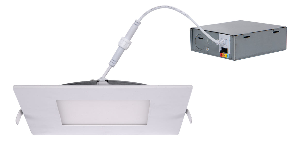 Round Canless Downlight - Smooth Trim - 12W LED Ultra Slim Disk Light, 2700K/3000K/3500K/4000K/5000K, White