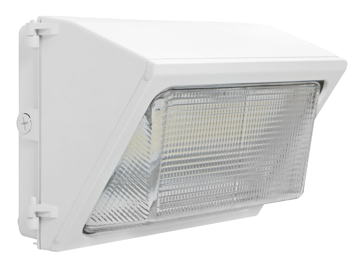 80W LED Traditional Wall Pack, 5000K, White, Photocell Included in White finish