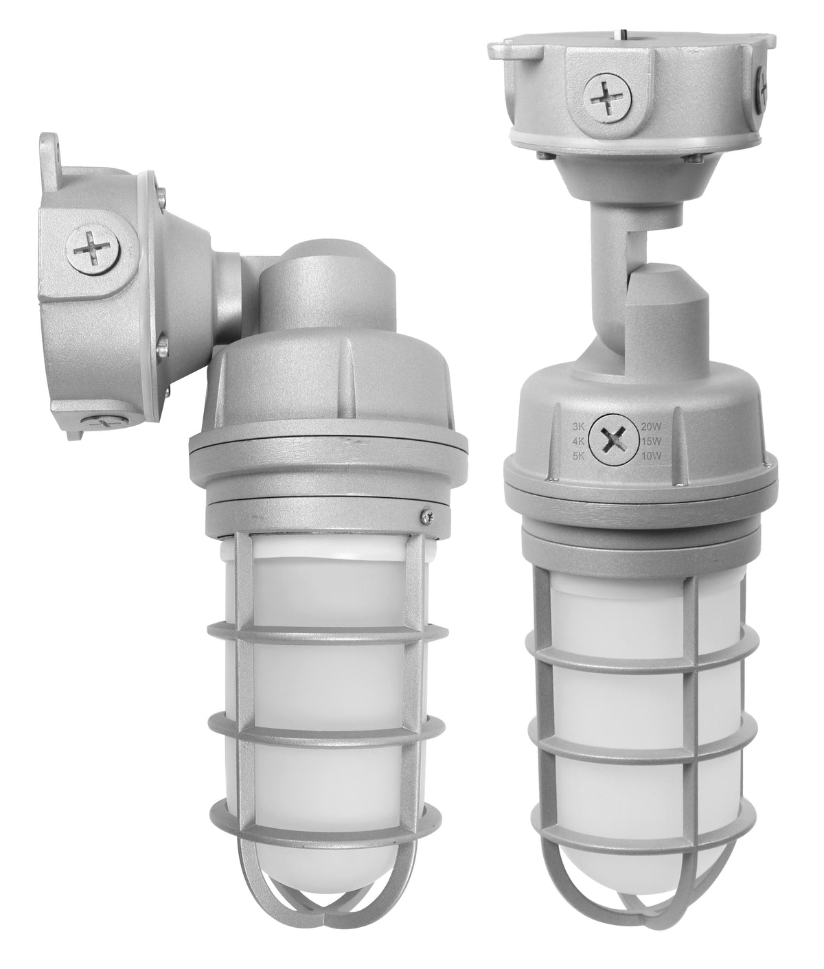 Vapor Tight Jelly Jars - Wall/Ceiling - Selectable Wattage & 3CCT (3000K, 4000K and 5000K) in Gray finish