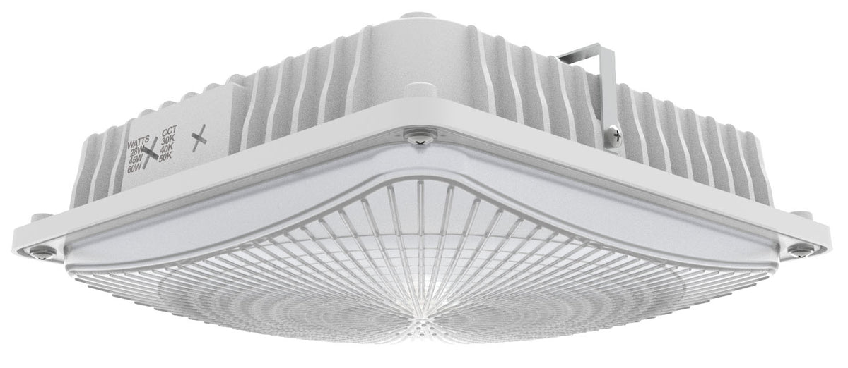Slim Square Canopy Light - 28/45/57W 10"/13" Slim LED Canopy/Parking Garage Light, 3000K/4000K/5000K, White