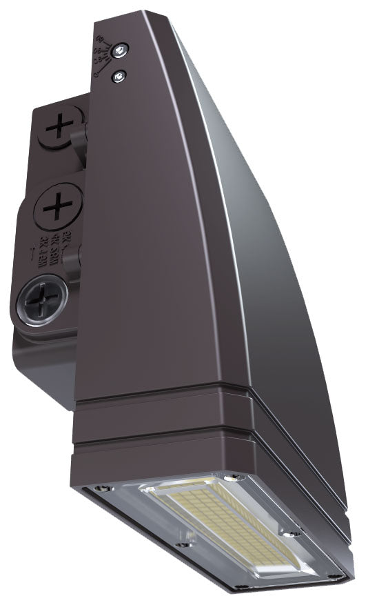 Adjustable Wall Pack - 15/28/45W LED Slim Wall Pack, 3000K/4000K/5000K, Bronze, Photocell Included