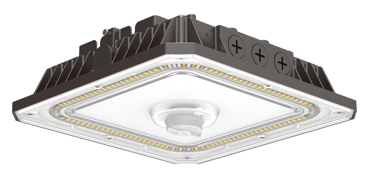 40/60/80/100W 10" Slim LED Canopy/Parking Garage Light, 3000K/4000K/5000K, Black, Z10 Receptacle in Black finish