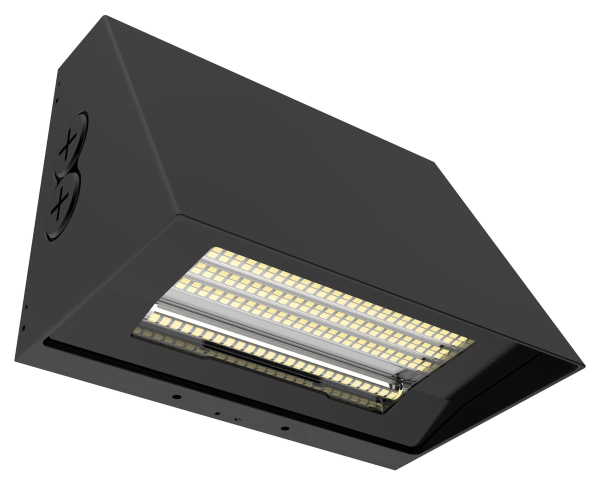 25/30/40W LED Full Cut-Off Wall Pack, 3000K/4000K/5000K, Black, Photocell Included in Black finish
