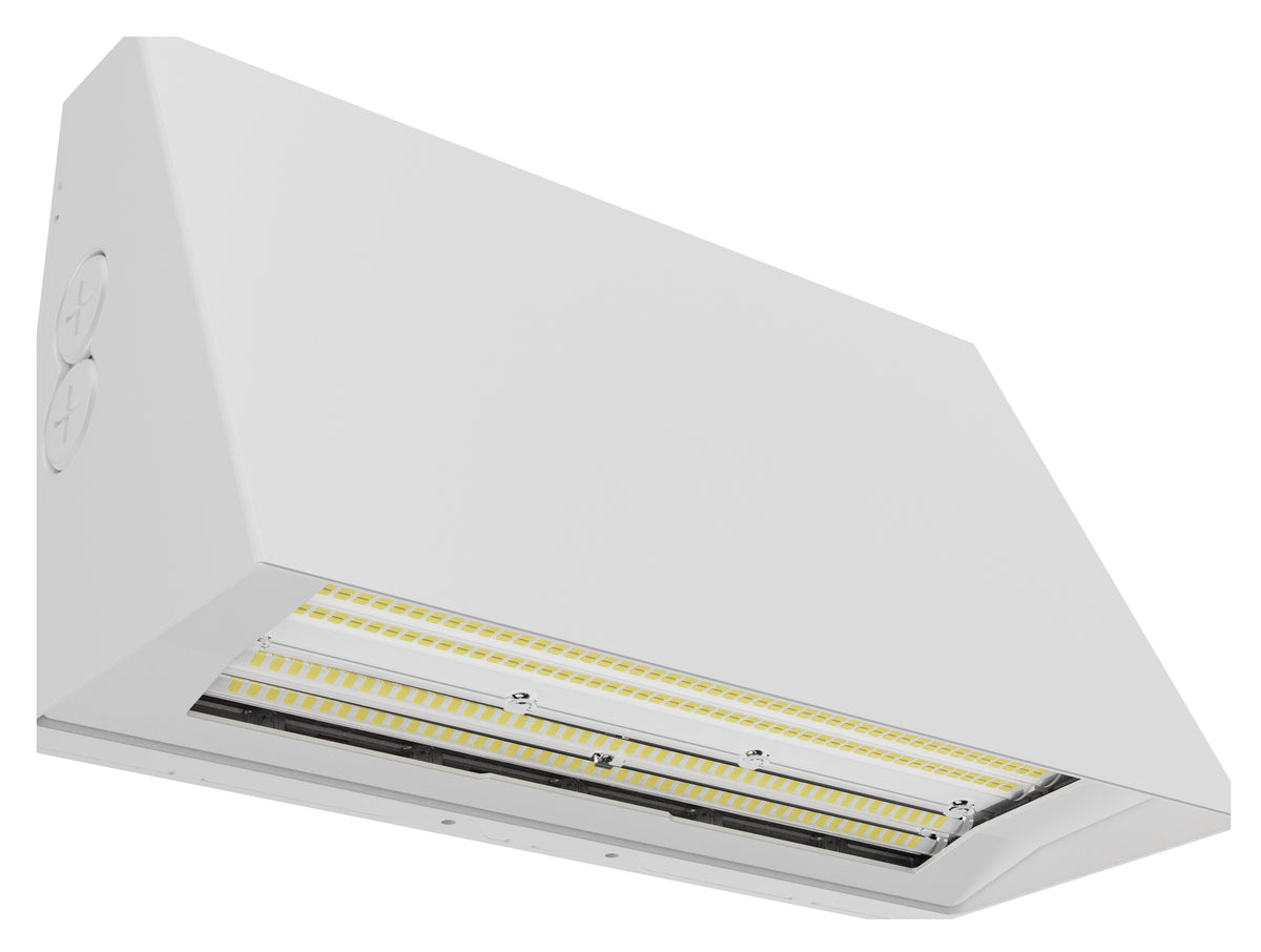 60/80/100W LED Full Cut-Off Wall Pack, 3000K/4000K/5000K, White, Photocell Included