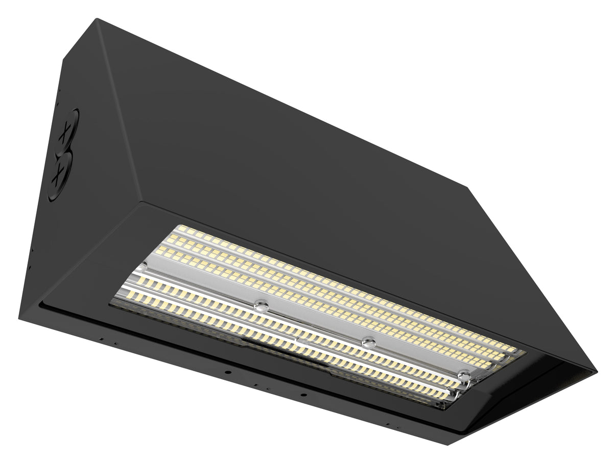 60/80/100W LED Full Cut-Off Wall Pack, 3000K/4000K/5000K, Black, Photocell Included in Black finish