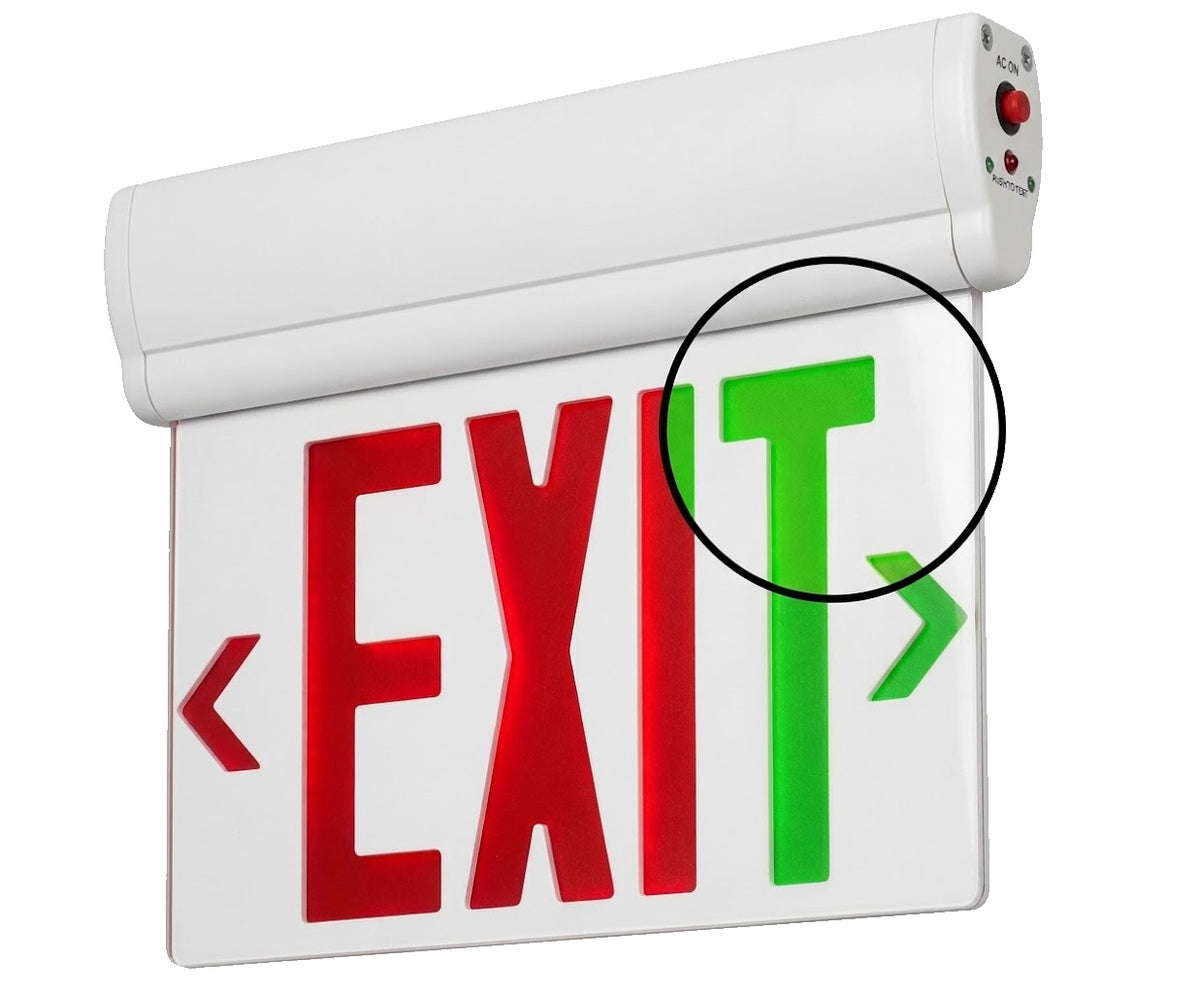 Emergency Light - Edge Lit Ceiling Mount with T-Bar Option in Clear finish