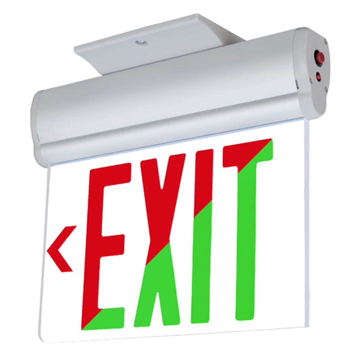 NaturaLED 1W Edge-Lit LED Exit Sign, 120V-277V, Red / Green, Emergency Backup