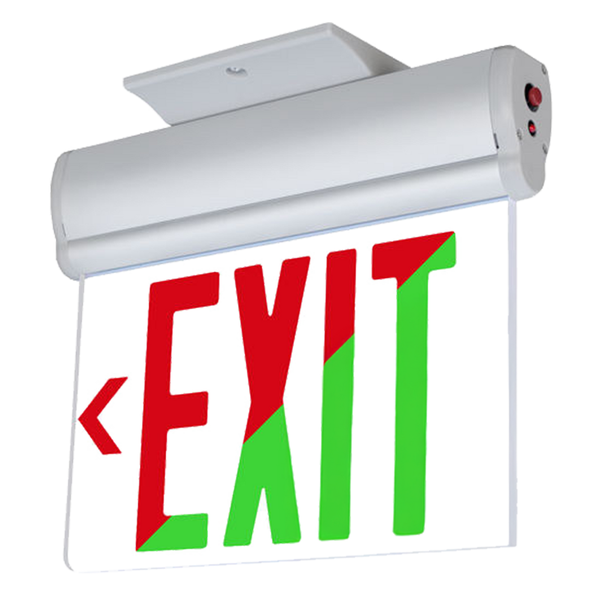 NaturaLED 1W Edge-Lit LED Exit Sign, 120V-277V, Red / Green, Emergency Backup