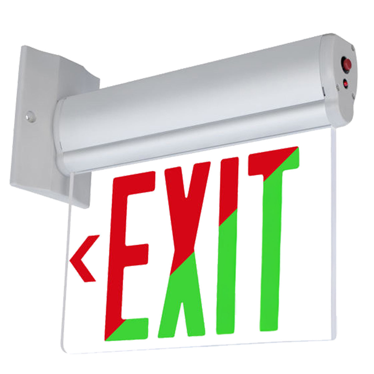 NaturaLED 1W Edge-Lit LED Exit Sign, 120V-277V, Red / Green, Emergency Backup