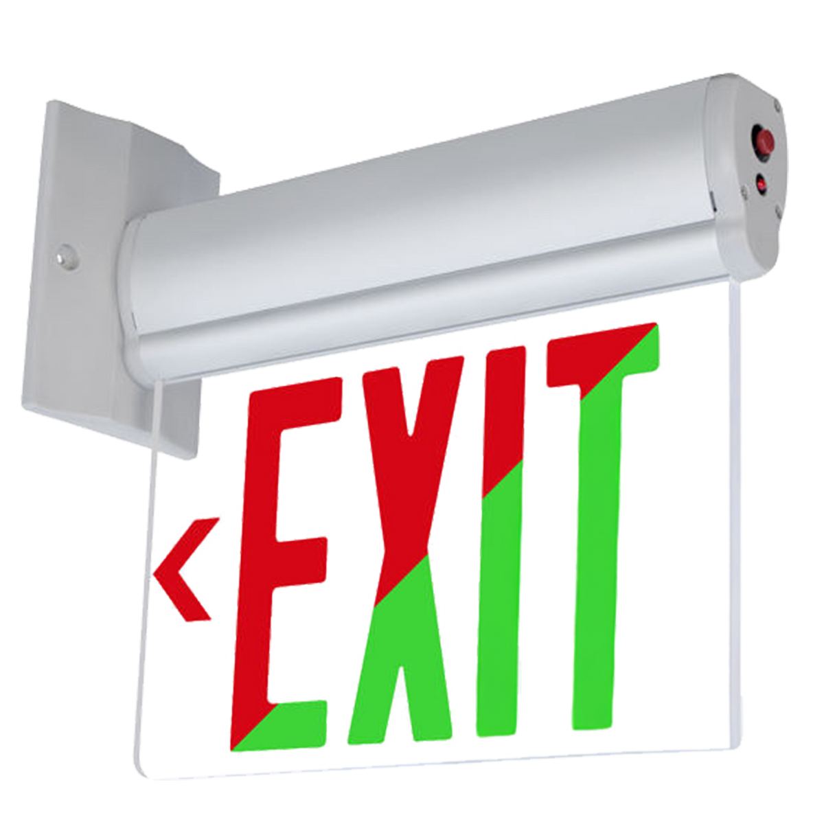 NaturaLED 1W Edge-Lit LED Exit Sign, 120V-277V, Red / Green, Emergency Backup