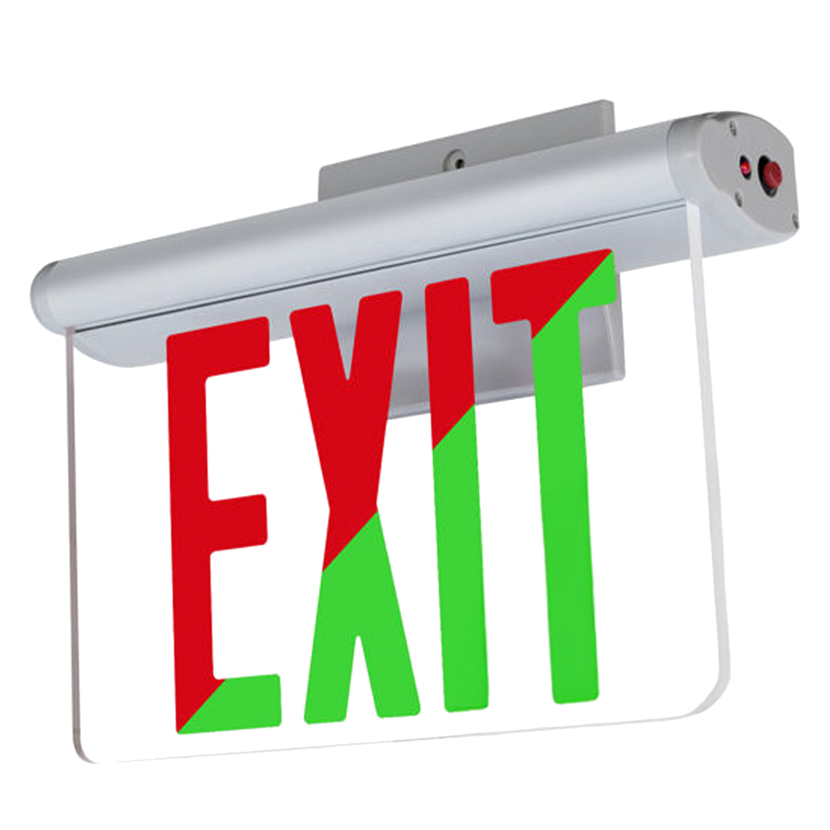 NaturaLED 1W Edge-Lit LED Exit Sign, 120V-277V, Red / Green, Emergency Backup