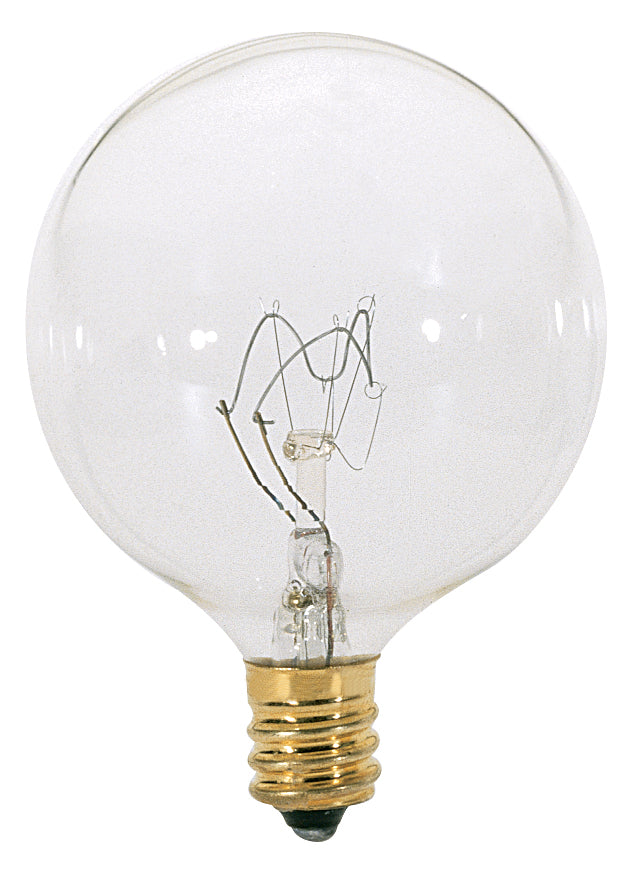 25 Watt G16 1/2 Incandescent - Clear - 2500 Average rated hours - 186 Lumens - Candelabra base - 130 Volt product image