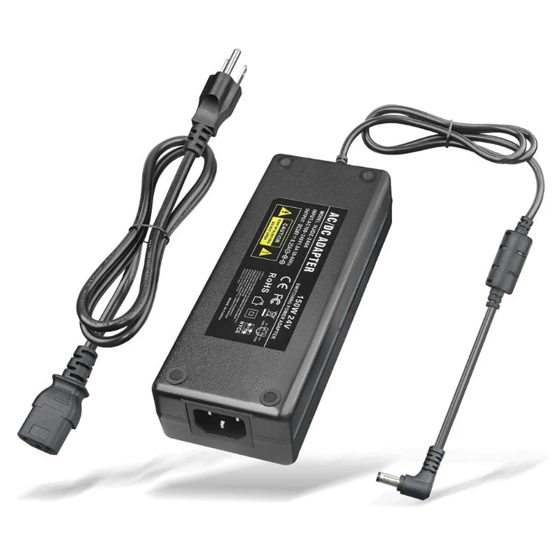 24V DC Power Supply Adapter 6.25A 150W - 100-240V AC to DC Transformer Converter for LED Strip Lights, CCTV, LED Driver Replacement