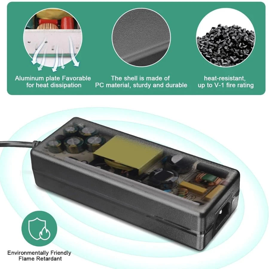 24V DC Power Supply Adapter 6.25A 150W - 100-240V AC to DC Transformer Converter for LED Strip Lights, CCTV, LED Driver Replacement