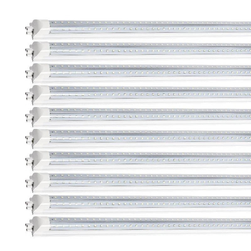 LED Shop Light, 45W 5850LM 6500K, 4FT V Shaped Integrated Fixture, T8 Tube Light, Cool White, Clear Cover, Higher Brightness, LED Shop Lights For Garage Warehouse Workshop