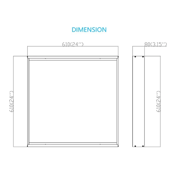 2x2 LED Panel Light Surface Mount – 6 Pack, Aluminum 2x2FT Ceiling Frame Kit with Screws, Easy Install, Durable White Frame for Flat Panel Lights