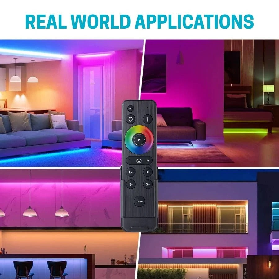 BTF-LIGHTING RGBCCT RC03RFB RF Remote 4-Zones Group Control | PWM LED Controller for LED Strips | Compatible with Alexa, Google Home, Smart Life & Tuya Smart APP