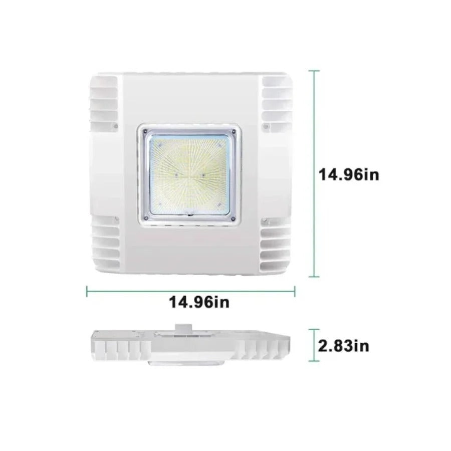 150W LED Canopy Lights for Gas Station, Ultra Bright 19500lm, 5700K Outdoor Ceiling Light, Recessed Surface Mount, IP65 Waterproof, UL/DLC Listed, 100-277V Commercial Garage Lighting