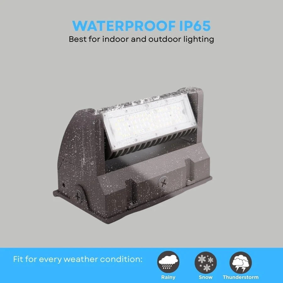 LED Wall Pack Light, 60W Rotatable Head, 5000K, 16,200 Lumens, IP65 Waterproof – Outdoor Security Lights, UL Listed, Replaces 500W MH/HPS