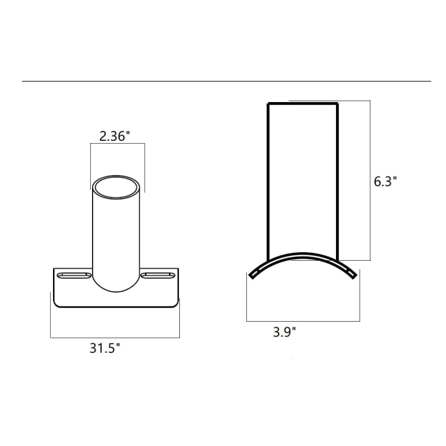 Tenon Adapter for 2-3/8″ Slip Fitter Shoebox LED Street Light, Side Tenon for Round Pole 2-3/8″ Outer Diameter, Single Spoke Mount Light Pole Brackets, Bronze Steel